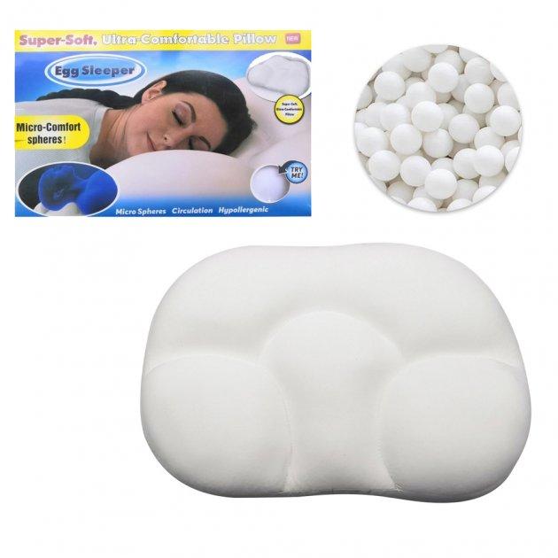 Анатомическая подушка для сна Egg Sleeper с шариковым наполнителем