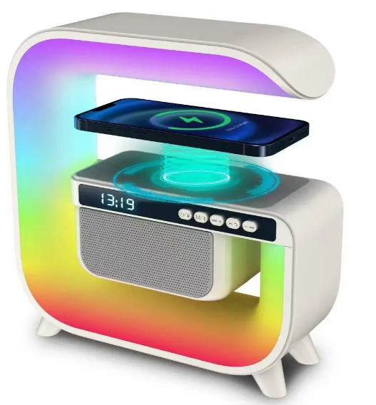 Настільна смарт лампа з бездротовою зарядкою RGB G3 ∙ Акумуляторний нічник з Bluetooth колонкою