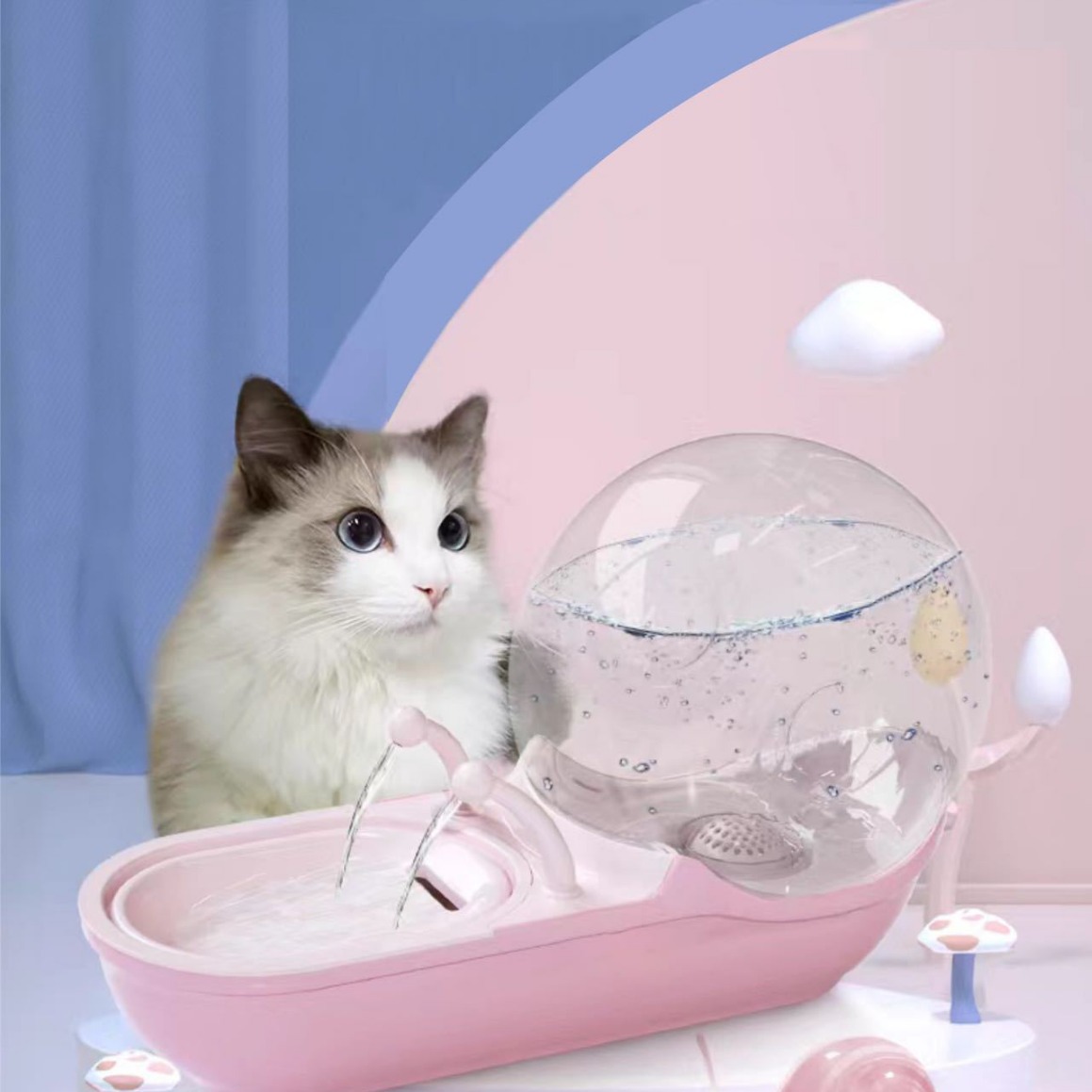Автоматична напувалка з фонтанчиком Snail Pet USB для домашніх тварин