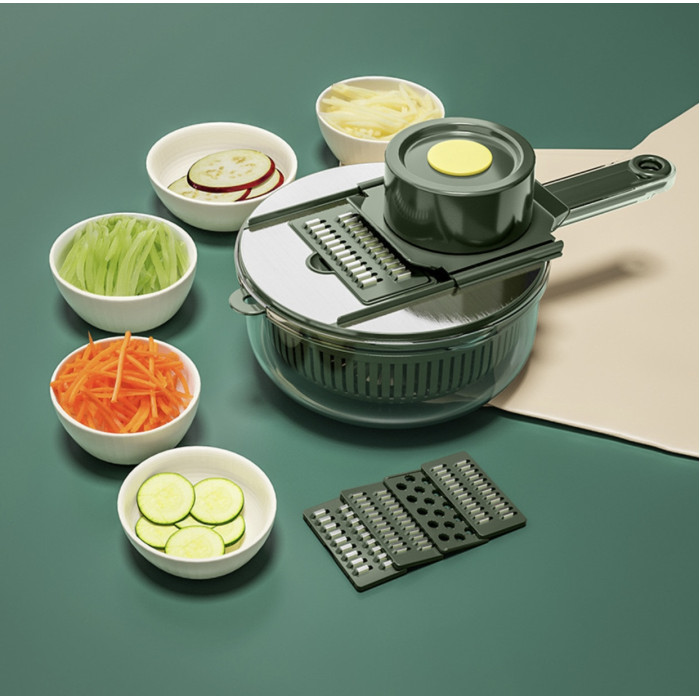 Овочерізка Vegetable Cutter 10 в 1 з кошиком-друшлагом · Слайсер ручний для нарізки овочів та фруктів