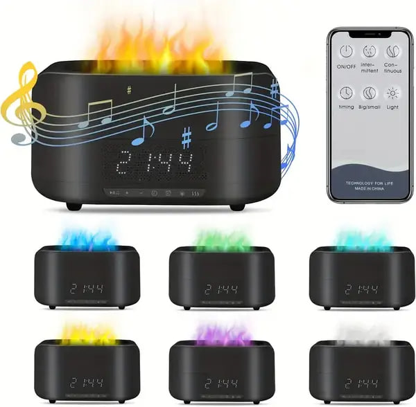 Зволожувач повітря ультразвуковий з ефектом полум'я та Bluetooth колонкою