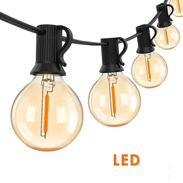 Світлодіодна гірлянда 10 метрів 20 LED статичний режим живлення від мережі • Гірлянда для інтер'єру та екстер'єру 220В