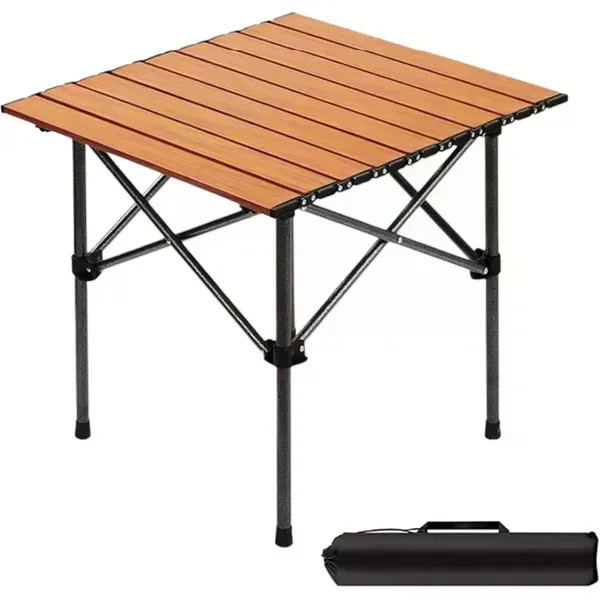 Складаний туристичний стіл 50×55×50 см коричневий